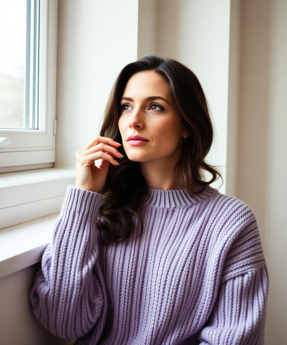 Francesca at a bright window
